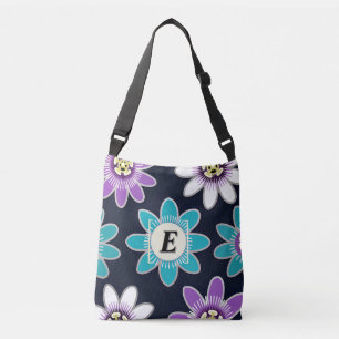 Bolso Cruzado Personalizado Monograma Flor de pasión Flor Floral