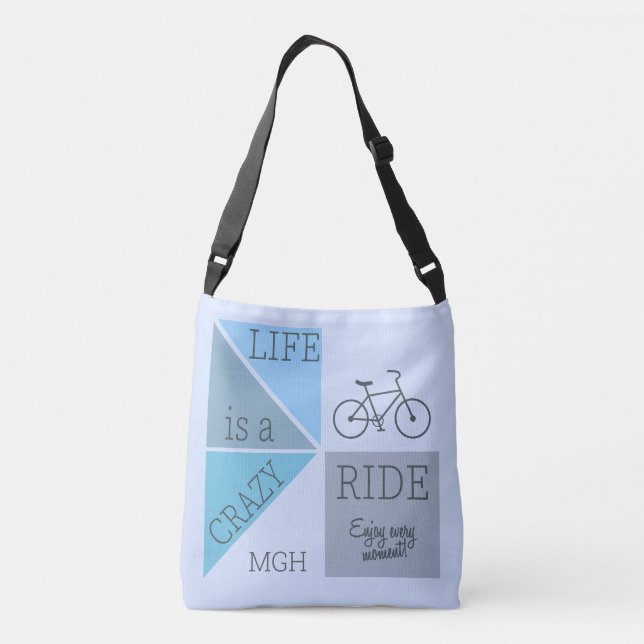 Bolso Cruzado Personalizado Monograma La vida es un viaje loco (Reverso)