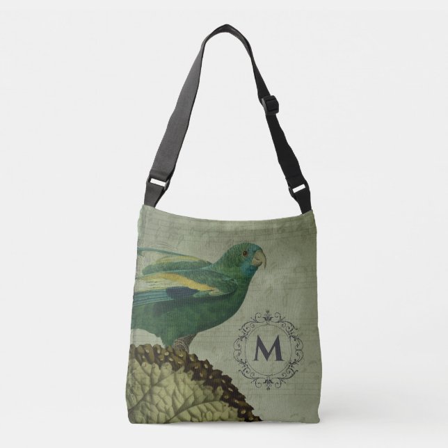 Bolso Cruzado Personalizado Monograma loro vintage (Anverso)