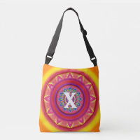 Personalizado psicodélico inicial NARANJA de Tote 