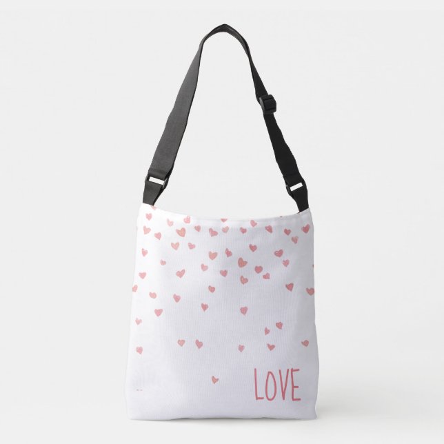 Bolso Cruzado Personalizados elegantes de amor corazón (Anverso)