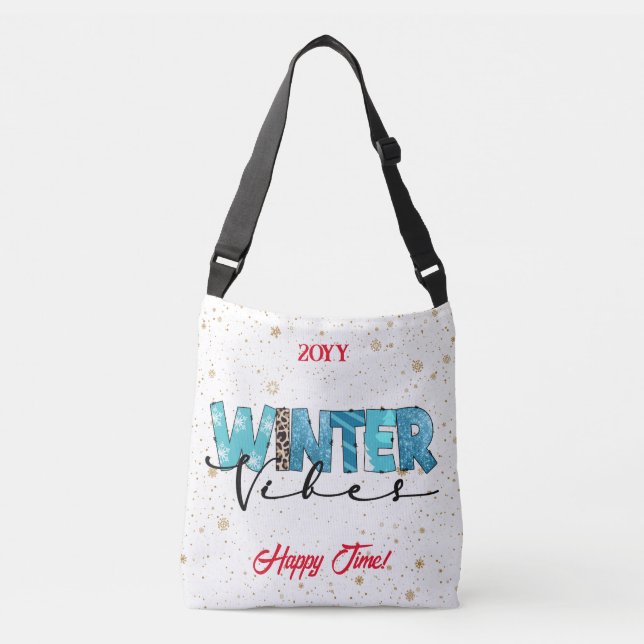 Bolso Cruzado Personalizar de Winter Vibes (Anverso)