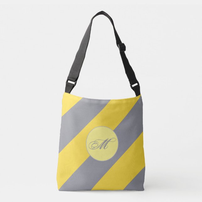 Bolso Cruzado Personalizar Gris Amarillo Claro Y Suave (Anverso)