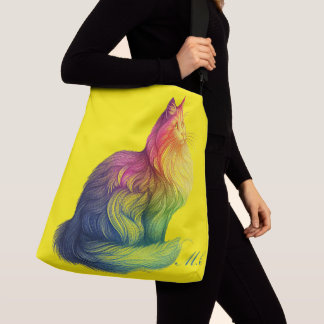 Bolso Cruzado Personalized Rainbow Cat Monogram