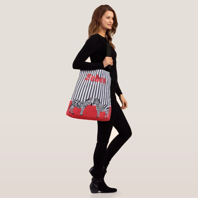 Bolso Cruzado Personalized unique Zebra in red black Branding (Puesto)