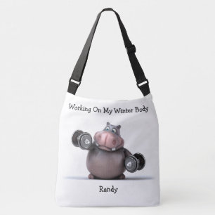 Bolso Cruzado Pesos de elevación de hipopótamo 3D Adorables 