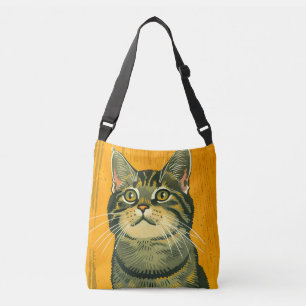 Bolso Cruzado Pestaña gris a rayas minimalista