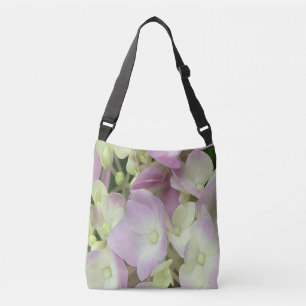 Bolso Cruzado Pétalos de hidrangea rosados y blancos antiguos y 
