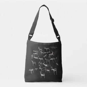 Bolso Cruzado Petroglifo Rupestre Caza Antigua de Ciervos Europe
