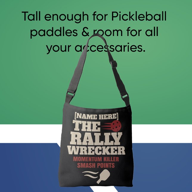 Bolso Cruzado Pickleball Custom Name The Rally Wrecker (PICKLEBALL PERSONALIZED NAME SHOULDER BAG)