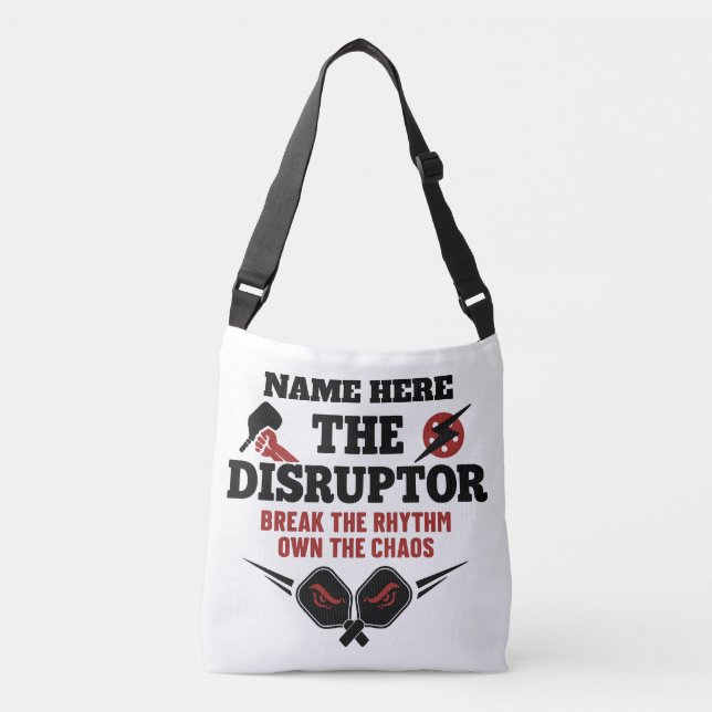 Bolso Cruzado Pickleball Personalized Name The Disruptor Button (Anverso)