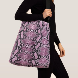 Bolso Cruzado Piel de serpiente de Python Rosa Exótico