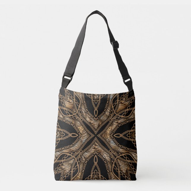 Bolso Cruzado Piel leopardo y joyería de cadena (Anverso)