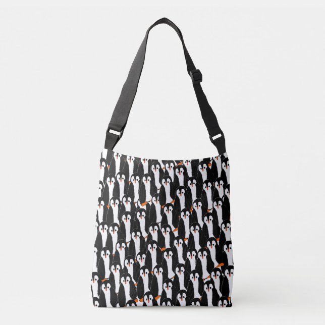 Bolso Cruzado Pilas ricas y caprichosas de pingüinos (Anverso)