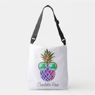 Bolso Cruzado Piña tropical rosa púrpura