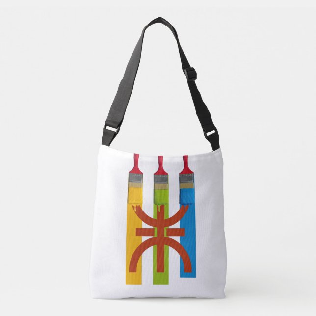 Bolso Cruzado Pincel tinte la bandera amazigh (Anverso)