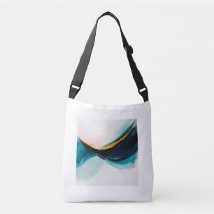 Bolso Cruzado Pinceles de oro azul abstracto