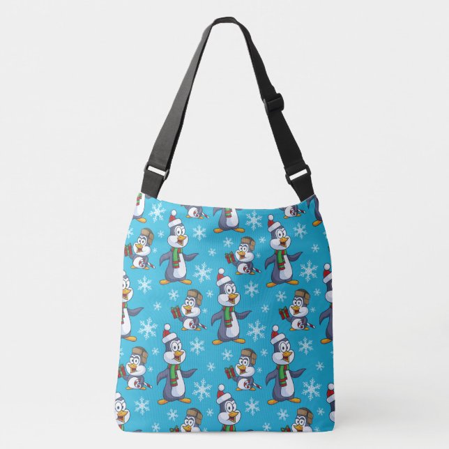 Bolso Cruzado Pingüino de Navidad (Anverso)