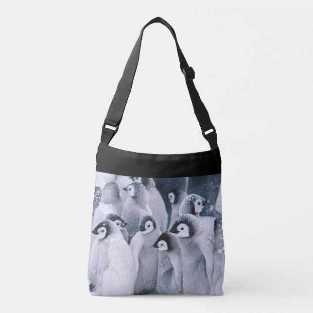 Bolso Cruzado Pingüinos en nieve (Anverso)
