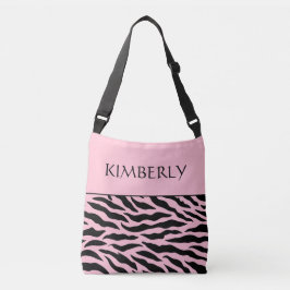 Bolso Cruzado Pink Zebra Pattern Personalized Tote