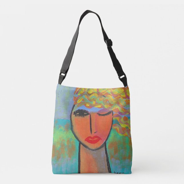 Bolso Cruzado Pintura abstracta colorida (Reverso)