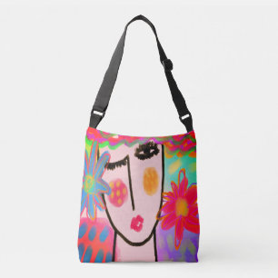 Bolso Cruzado Pintura abstracta de las flores de verano