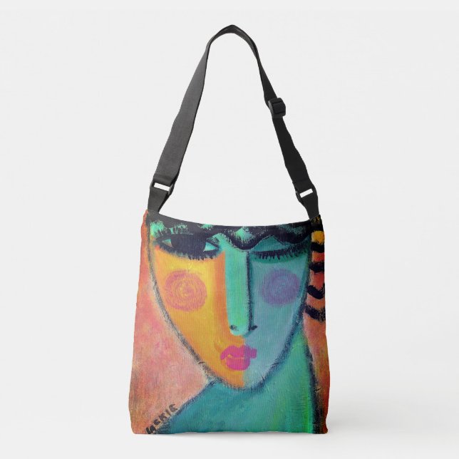 Bolso Cruzado Pintura abstracta original (Anverso)