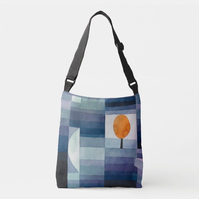 Bolso Cruzado Pintura azul del árbol abstracto de Paul Klee (Anverso)