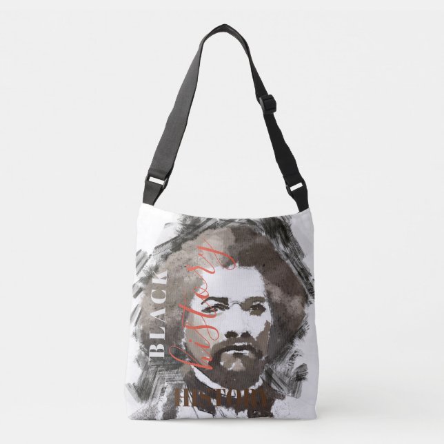 Bolso Cruzado Pintura de acuarela de Frederick Douglass (Anverso)