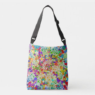 Bolso Cruzado Pintura de mano de puntos coloridos espirales 2