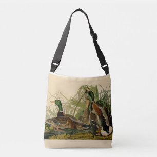 Bolso Cruzado Pintura de pájaro de Mallard Duck Audubon