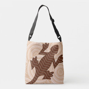 Bolso Cruzado Pintura de punto de lagarto aborigen