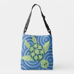 Bolso Cruzado Pintura de punto de tortuga aborigen