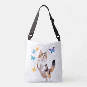 Bolso Cruzado Pintura de vectores de gato Diversión Adorable Jug