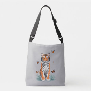 Bolso Cruzado Pintura de vectores de tigres, reproducción de ani