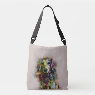 Bolso Cruzado Pintura del bosquejo del perrito del Dachshund