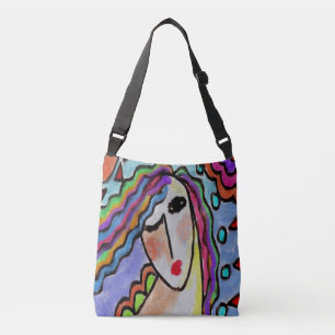 Bolso Cruzado Pintura digital abstracta original de una mujer