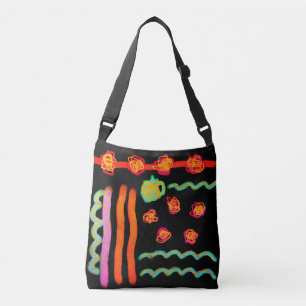 Bolso Cruzado Pintura digital abstracta original sobre el Tote