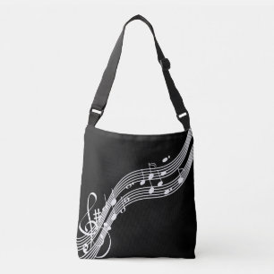 Bolso Cruzado PixDezines Music Notes/DIY Background Color