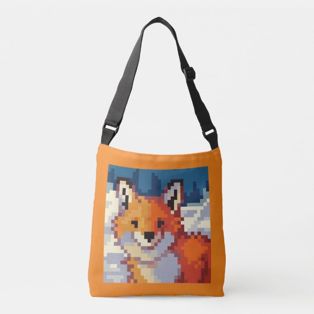 Bolso Cruzado Pixelart, Pixel Art, Fox, vos (Anverso)