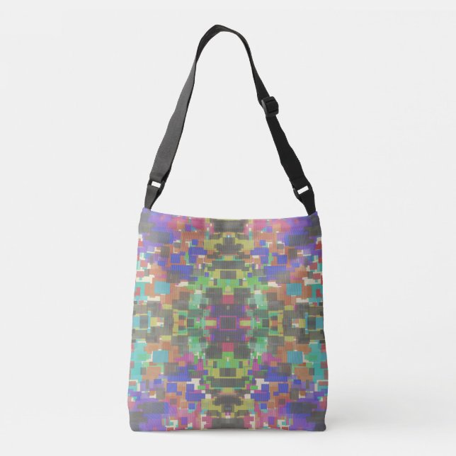 Bolso Cruzado Pixelated Patterned Beyond Colors Of The Rainbow (Reverso)