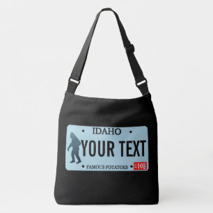 Bolso Cruzado Placa de licencia de Idaho Sasquatch