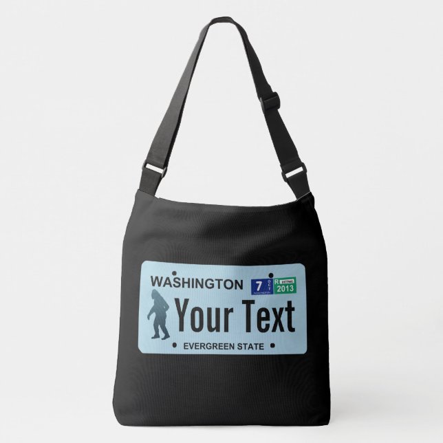Bolso Cruzado Placa de licencia de Washington Sasquatch (Anverso)