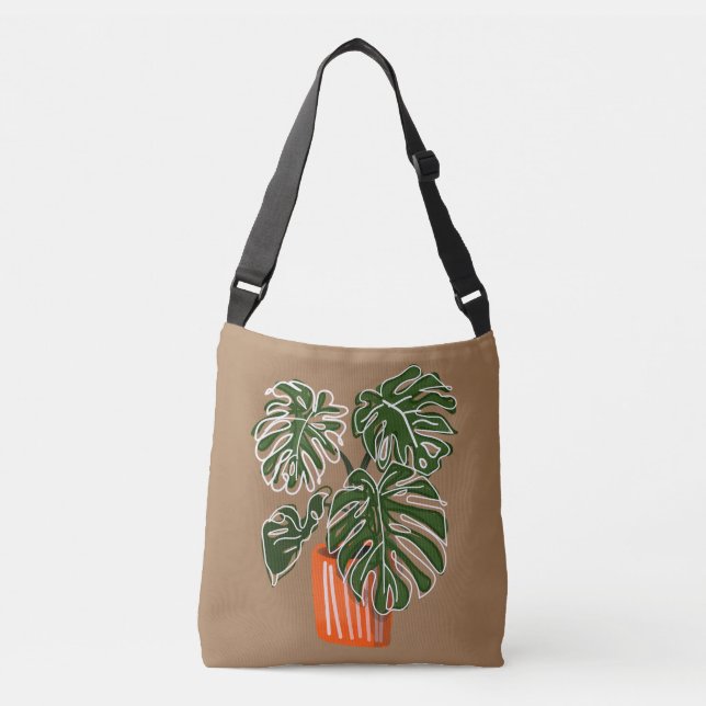 Bolso Cruzado Planta de Crossbody de la Planta de Monstera (Anverso)