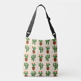 Bolso Cruzado Plantas de Cactus Crema y Verde