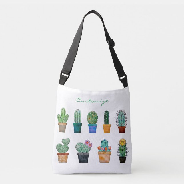 Bolso Cruzado Plantas de cactus variadas Thunder_Cove (Anverso)