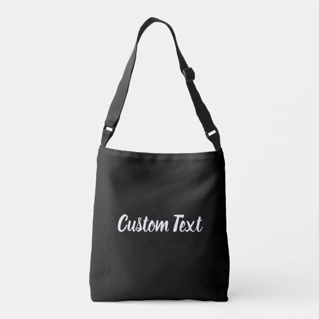 Bolso Cruzado Plantilla de texto simple en blanco y negro (Reverso)