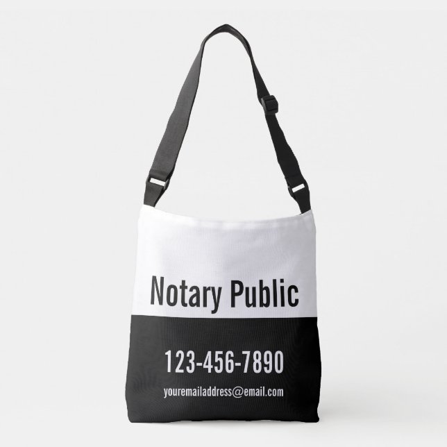 Bolso Cruzado Plantilla pública promocional de notario blanco y  (Anverso)