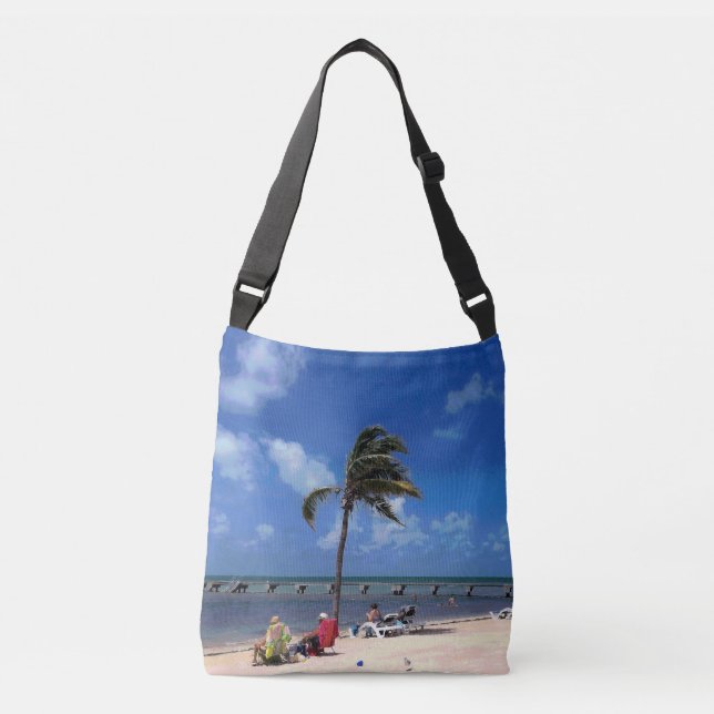 Bolso Cruzado Playa con coco palmera (Anverso)