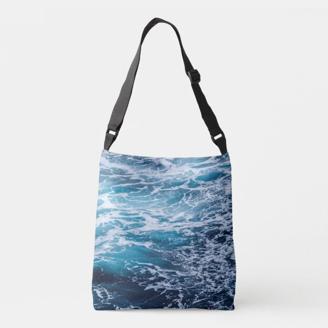 Bolso Cruzado Playa de verano del océano azul (Reverso)